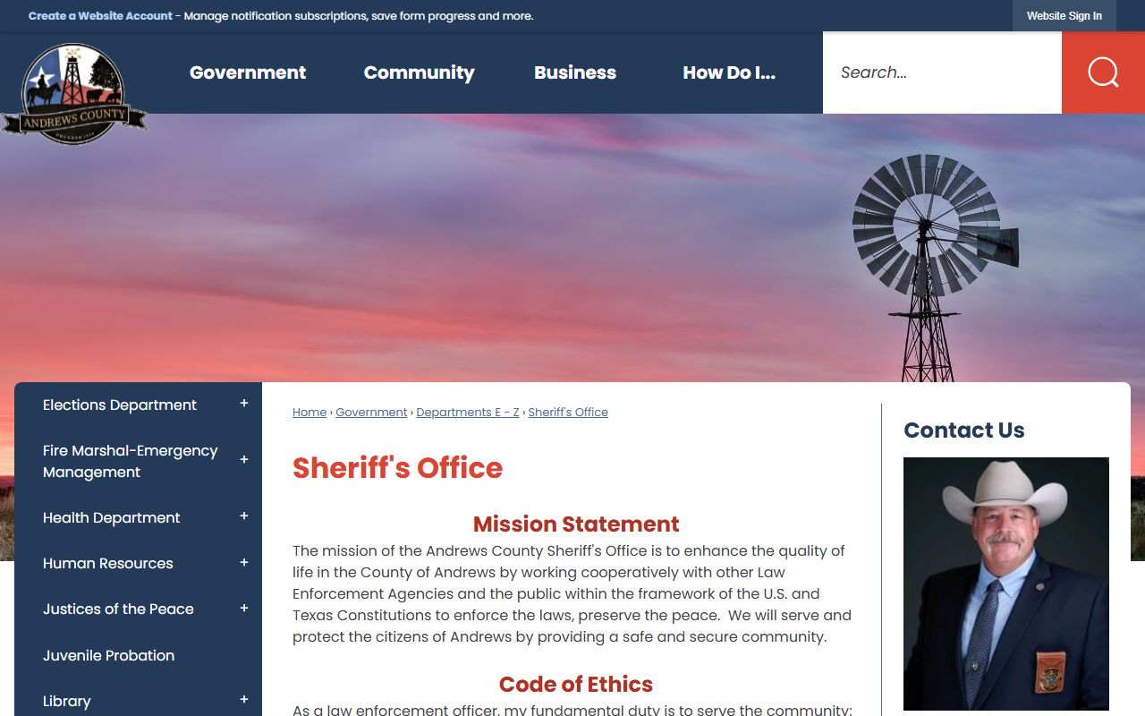 Andrews County Jail sheriff office inmate lookup information