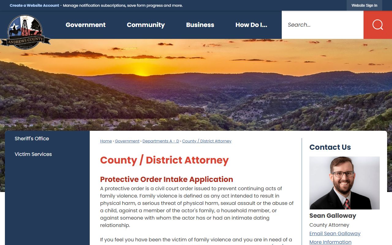 Andrews County/District Attorney page